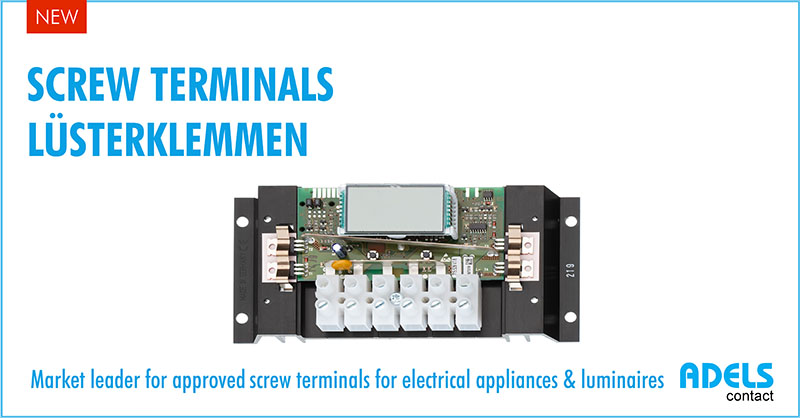 Market leader for approved screw terminals for electrical appliances and luminaires
